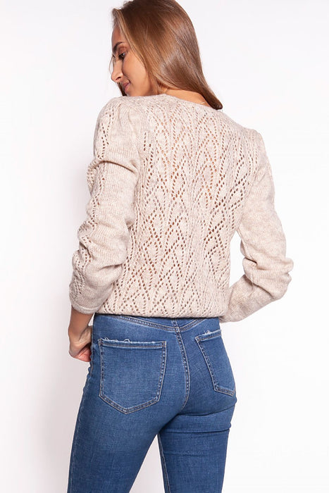 Sophisticated Openwork Knit Cardigan by MKM