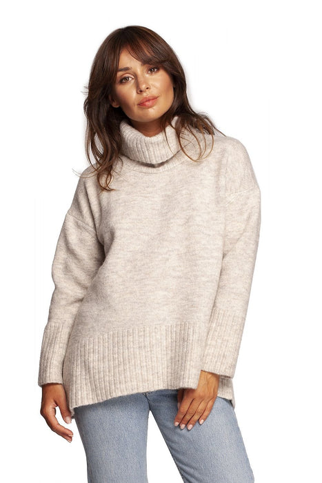 Stylish Ribbed Turtleneck Knit Jumper