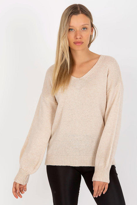 Chic Heart Neckline Sweater for Women with Sophisticated Openwork Back Design