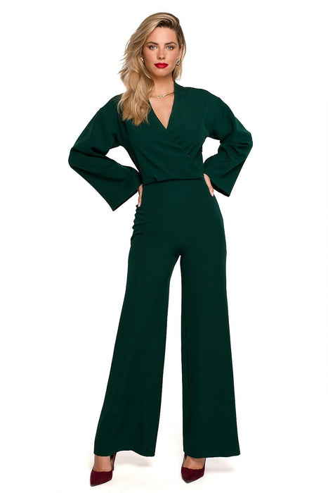 Chic Wide-Legged Jumpsuit with Flared Sleeves