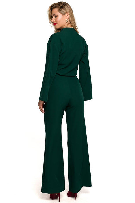 Chic Wide-Legged Jumpsuit with Flared Sleeves