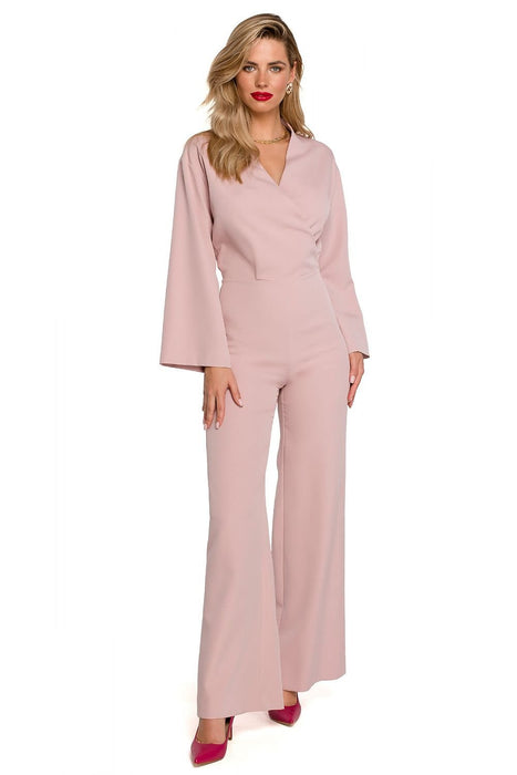 Chic Wide-Legged Jumpsuit with Flared Sleeves