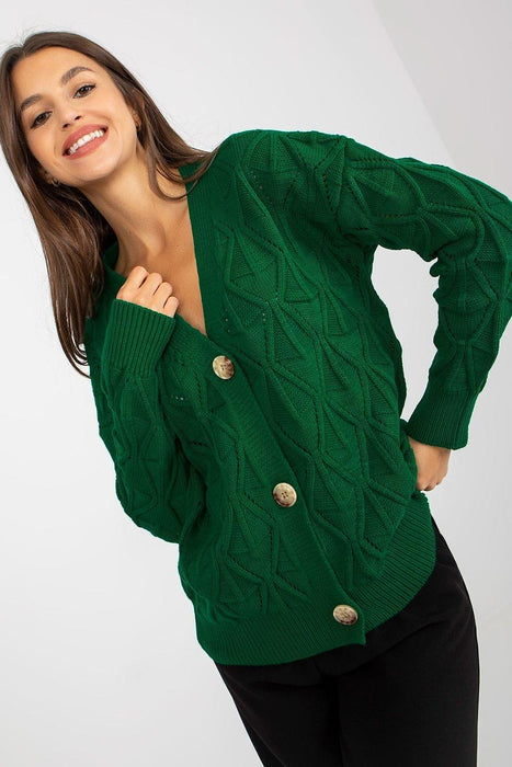 Ladies' Parisian Openwork Button-Down Sweater