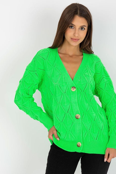 Ladies' Parisian Openwork Button-Down Sweater