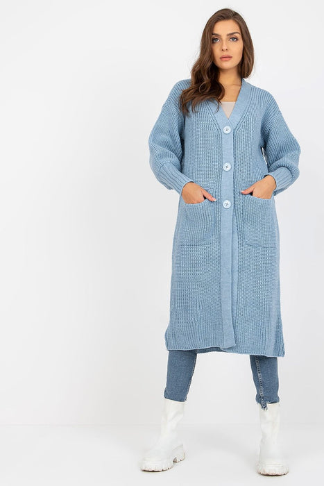 Snuggly Buttoned Knit Long Cardigan