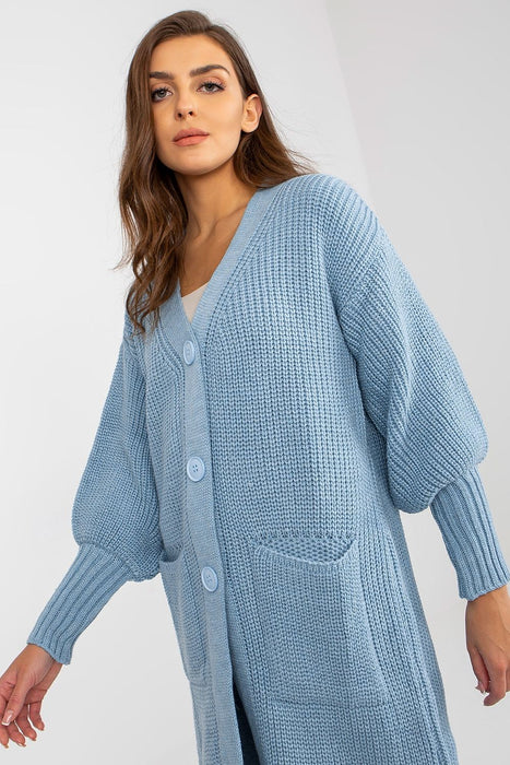 Snuggly Buttoned Knit Long Cardigan