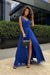 Chic High-Slit Long Bicotone Gown