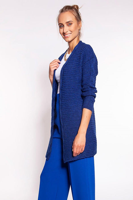 Tartan-Trim Ribbed Knit Cardigan by MKM