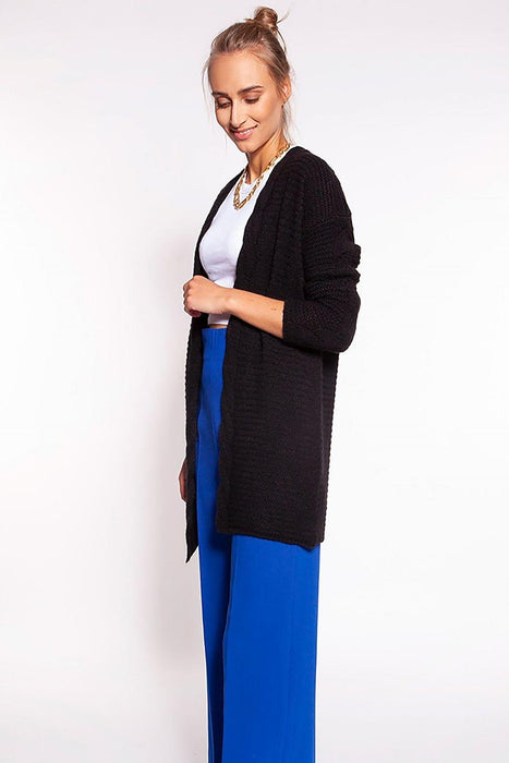 Tartan-Trim Ribbed Knit Cardigan by MKM