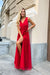 Chic High-Slit Long Bicotone Gown