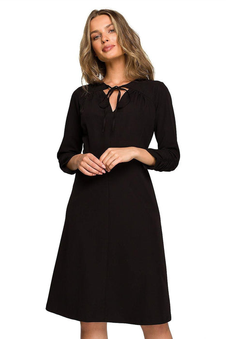 Elegant Ruffled Sleeve A-Line Dress