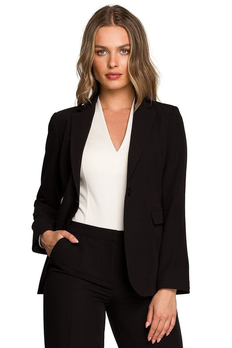 Chic One-Button Tailored Blazer