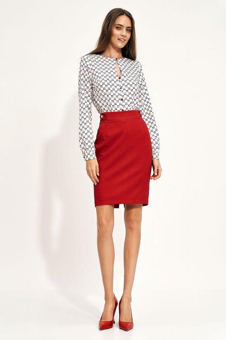 Elegant Crimson Pencil Skirt for Effortless Style