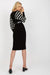 Elegant Heart Neckline Knit Pencil Dress with Waist-Cinching Detail