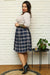 Plus Size Scottish Check Flared Skirt - Modern Elegance