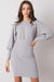 Elegant Ribbed Midi Dress with Stylish Puff Sleeves