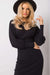 Elegant Ribbed Midi Dress with Stylish Puff Sleeves