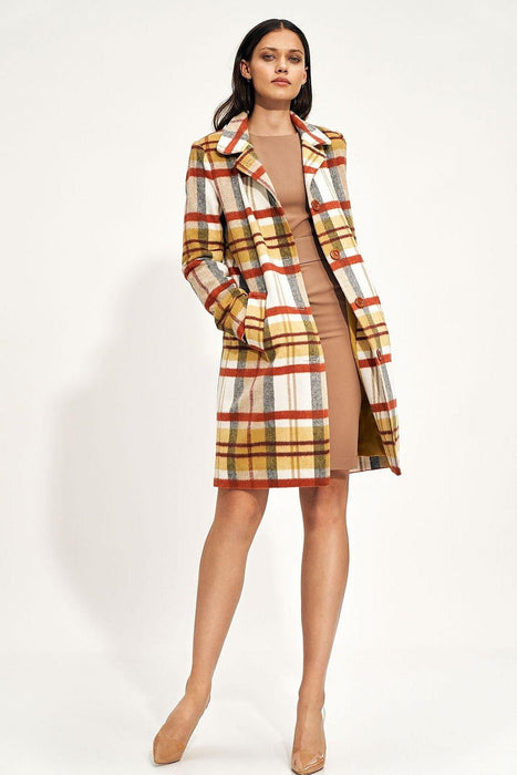 Elegant Button-Up Overcoat with Classic Collar Design