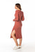 Chic Knit Boatneck Midi Dress with Elegant Buff Sleeves