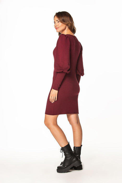 Tessita Boat Neck Long Sleeve Knit Dress