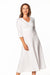 Elegant Maxi Dress with 3/4 Sleeves and Covered Zipper