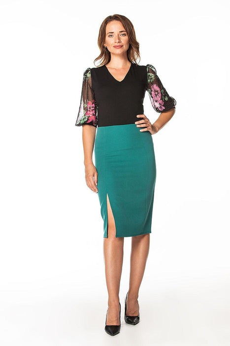 Elegant Side-Slit Midi Skirt