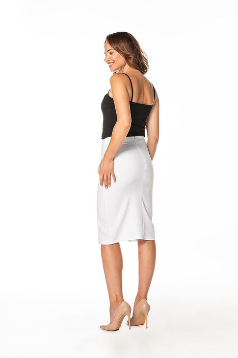 Sophisticated Side Slit Midi Pencil Skirt with Discreet Zipper Closure