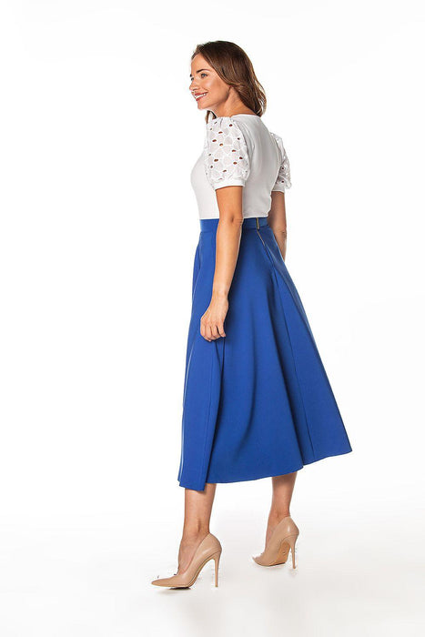 Tessita Stylish Side-Slit Midi Skirt