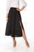 Sophisticated Mid-Calf Slit Skirt with Eye-Catching Zipper Accent