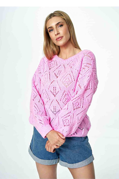 Elegant Openwork Knit Sweater