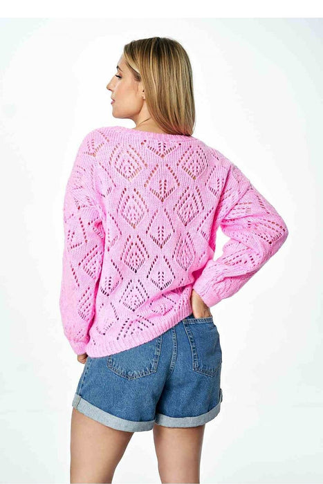 Elegant Openwork Knit Sweater