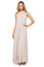 Elegant Brocade Halter Maxi Dress with Adjustable Tie Waist