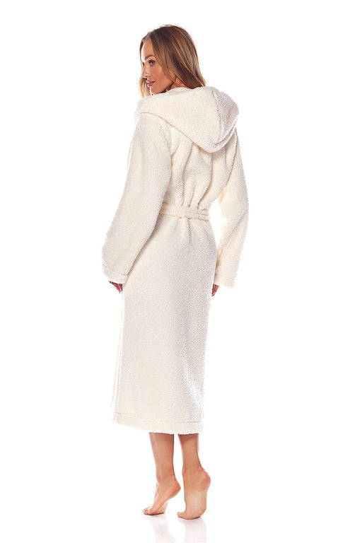 Plush Knit Hooded Long Bathrobe for Women - Ultimate Comfort and Elegance