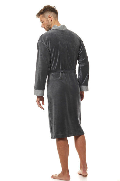 Men's Luxe Plush Velour Bathrobe by L&L Collection