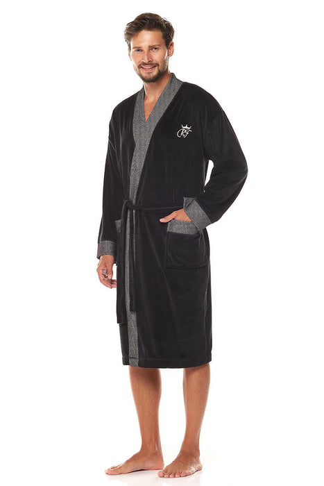 Sumptuous Men's Velour Shawl Collar Robe