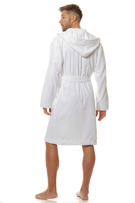 Men's Deluxe Hooded Cotton Robe with Practical Pockets