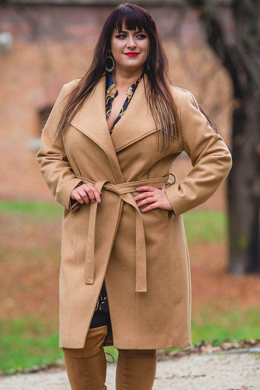 Klara Plus Size Chic Wool Blend Overcoat