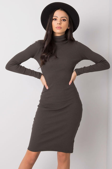 Elegant Cotton Blend Turtleneck Daydress for Everyday Style