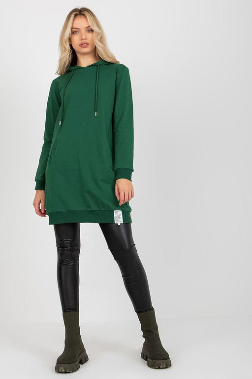 Casual Comfort Hooded Sweat Dress with Functional Pockets