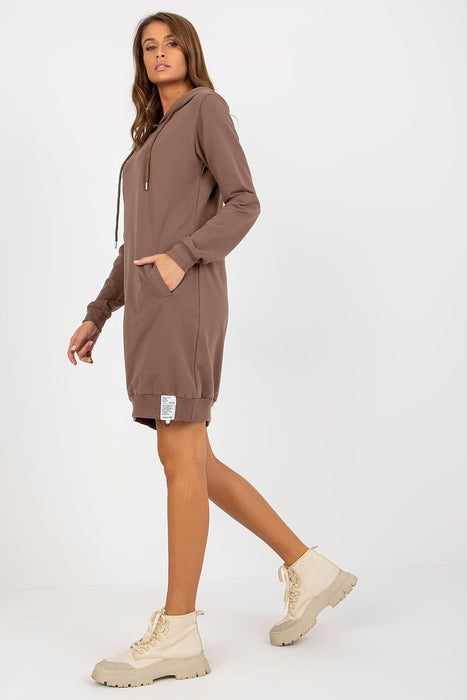 Casual Comfort Hooded Sweat Dress with Functional Pockets