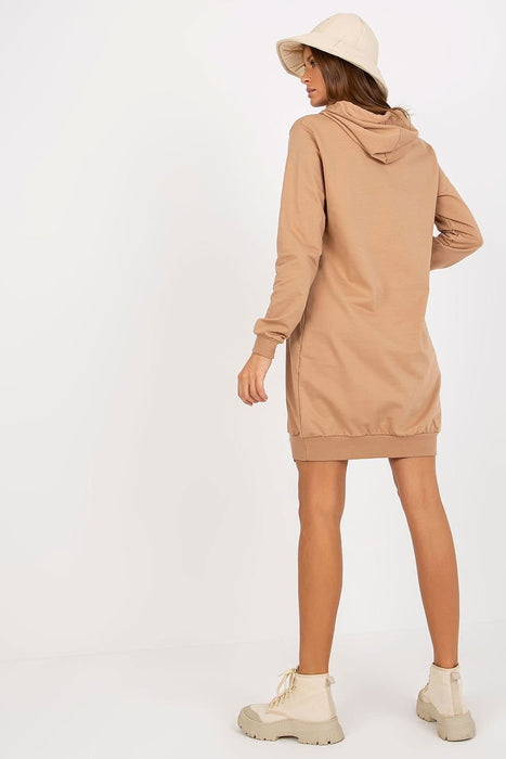 Casual Comfort Hooded Sweat Dress with Functional Pockets