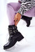 Stylish Ecological Leather Boots with Zipper and Rhinestone Accents