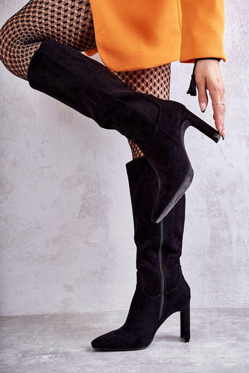 Stylish Eco-Suede Knee-High Heel Boots for Every Occasion