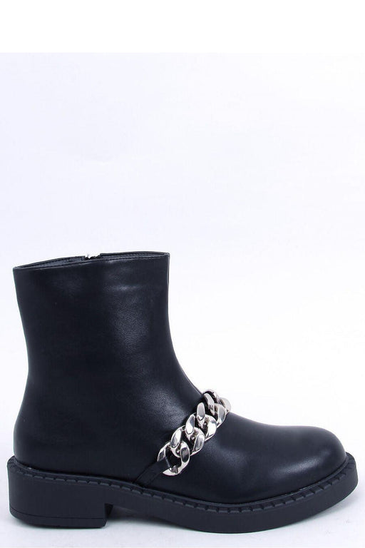 Stylish Women's Eco-Friendly Leather Boots with Metallic Chain - Model 173539