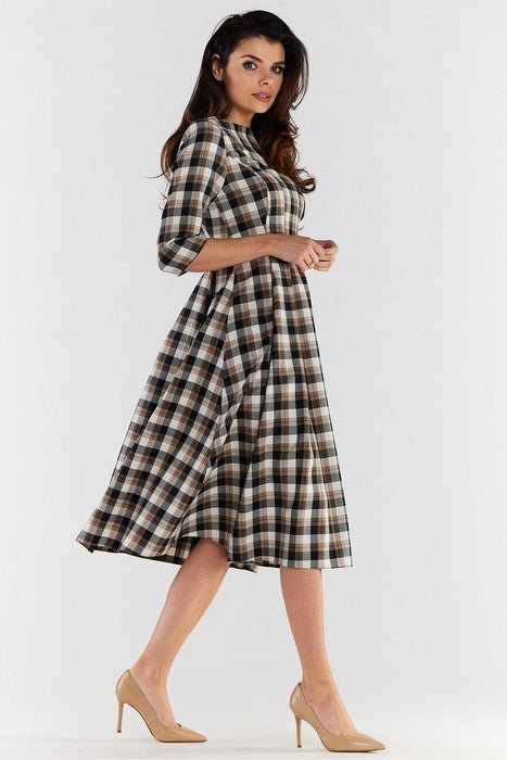 Chic Checkered Midi Daydress