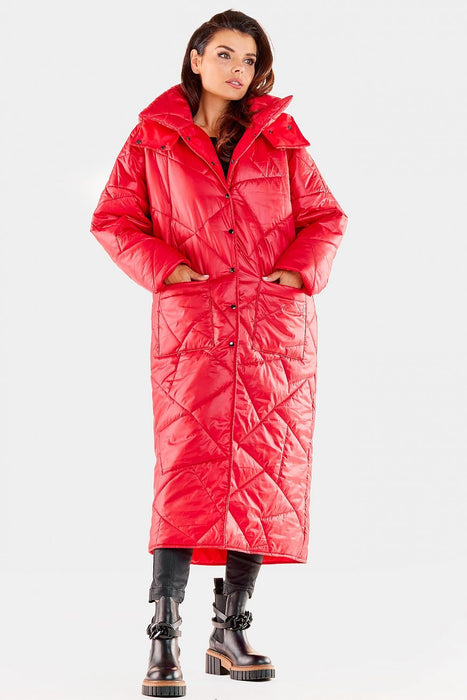 Quilted Hooded Coat with Large Square Pockets for Winter Wardrobe