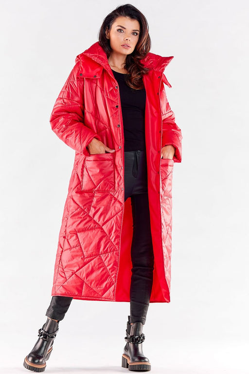 Quilted Hooded Coat with Large Square Pockets for Winter Wardrobe