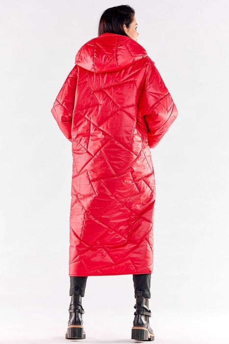 Quilted Hooded Coat with Large Square Pockets for Winter Wardrobe