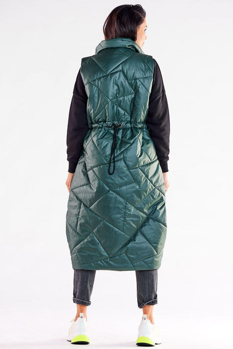 Streamlined Zippered Vest with Oversized Silhouette