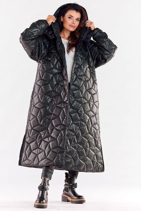 Quilted Hooded Coat with Enhanced Mobility Design